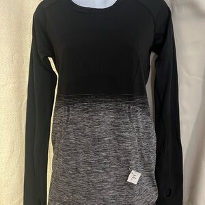 lululemon athletica Black and Gray Long Sleeve Top
